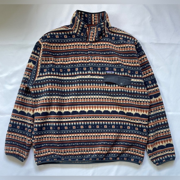 Patagonia Synchilla Snap-T Pullover Women's Size XXL Cottage Isle El Cap Khaki